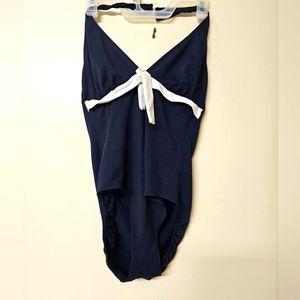 Baltex dark navy blue and white one piece bathing suit